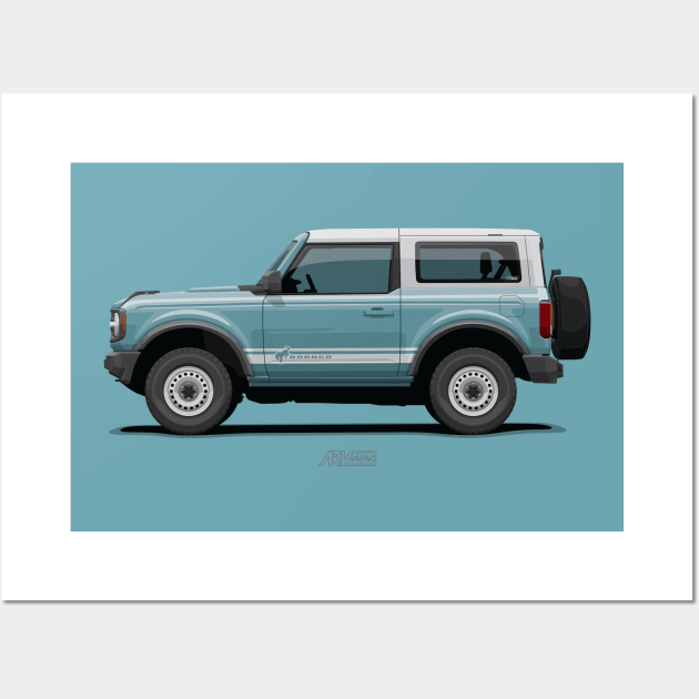 NEW BRONCO - Blue Wall Art by ARVwerks